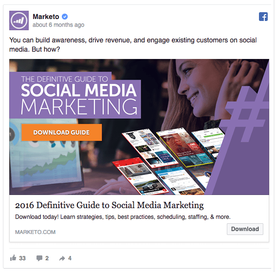 Marketo’s Facebook Lead Ads Campaign